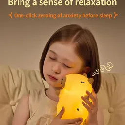 unzag Kids Night Light Cute-Capibara Silicone Lamp in Animal Shape White Noise LED Night Lamp image 2