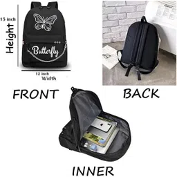 kausbabi Small 15 L Backpack Stylish Butterfly Print Women Backpack with Chain Design image 4