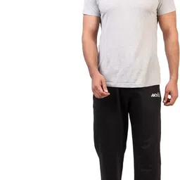 aktio Men Solid Black Track Pants image 3
