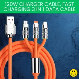 BMJNCJ 3-in-1 Cable 1 m 3in1 USB Fast Charging Cable with TypeC Lightning Compatible with All MobileE441-image-81