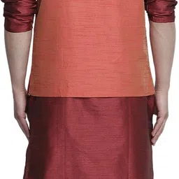 b ben Men Pure Silk Kurta Pyjama Ethnic Jacket Set image 2