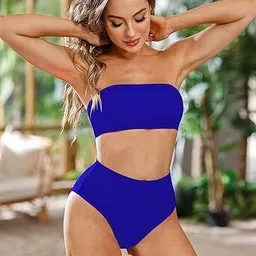 geetarts Hot bikini Embroidered Women Bikini Blue Swimsuit image 4