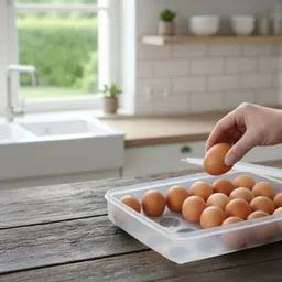 maxtid Plate Kitchen Rack 24 Grid Egg Box Crystal Clear Storage Tray Plastic-picture-12