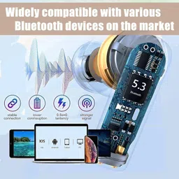 earbuddy SnapX Buds Light Weight, Compact Earbuds with 58H Battery Life Bluetooth Headset image 5