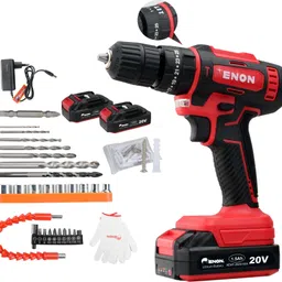enon Cordless Impact Drill for Home Use, 20V, 1500Rpm, Keyless Chuck 10mm, F/R Trigger, 2 Modes, 2 Batteries, Drill Kit for Wood, Metal, Concrete XE-CD2011 Cordless Drill-picture-17