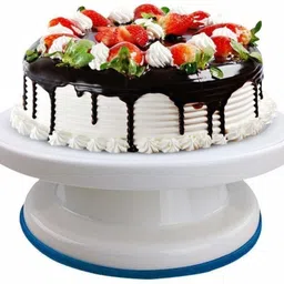 bakers4u Plastic Cake Stand Revolving Decorating Turntable (White) Plastic Cake Server image 4