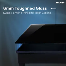macizo ICONIC Cooktop ISI Certified 2-Year Warranty with Doorstep Service Toughned Glass Manual Gas Stove image 5