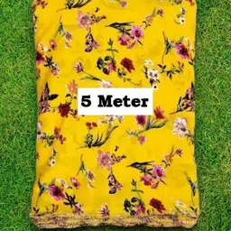 hoc Unstitched Crepe Kurta Fabric Floral Print-picture-16