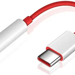NEWSHAHT Red & White Type-C to 3.5mm Audio Jack Adapter Cable | 0.12m Length|Red & White Phone Converter image 1