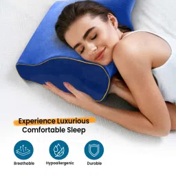 sleepsia Cervcial Memory Foam Pillow 20x13 Inch With Velvet cover image 3