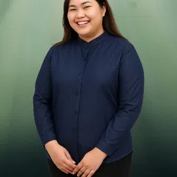 wingzss Women Regular Fit Solid Mandarin Collar Casual Shirt-picture-21