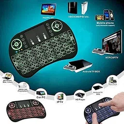 Viraan Mini Wireless Keyboard with Touchpad and Multimedia Keys for Android TV Box, Windows, Android & iOS Devices ( Black ) Led Light Buttons Wireless Standard Multi-device Keyboard image 5
