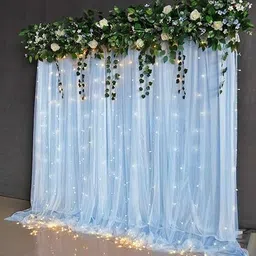 fun and flex Leaf Vines with White Net Cloth and Led Light for Birthday, Wedding Decoration-picture-10