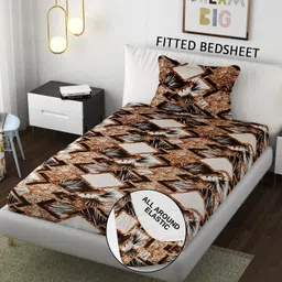 schp Woolen, Velvet Single Fitted (Elastic) 240 TC Printed Bedsheet-picture-20