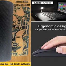 ANJO Wired USB Keyboard-Wireless Mouse-Non Slip Mouse Pad-3.0 USB Hub-OTG Type C-LED Combo Set Designed for Gaming image 5