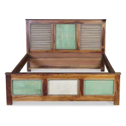 fabuliv Horace Queen Size Bed In Teak Finish image 5