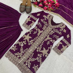 vraj fashion Cotton Silk Embroidered Women ["Purple"] Salwar-picture-12
