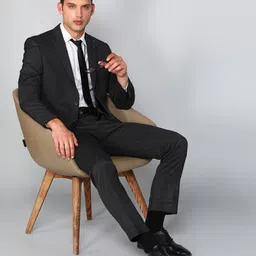 van heusen Men Solid Single Breasted Formal Blazer image 2