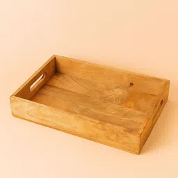 bakshexport Wooden Serving Tray simple Design for Home & Kitchen Tray image 2
