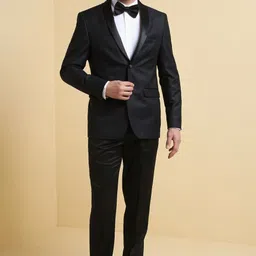 allen solly Men Two Piece Suit Textured Suit-picture-10