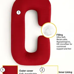 goldenhub Microfibre Pregnancy Pillow Pack of 1 Polka Pregnancy Pillow – C-Shape, Soft Velvet Cover, Full Body Support image 5