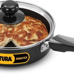 hawkins Futura Frying Pan with Glass Lid, Black (INF16G) Fry Pan 16 cm diameter with Lid 0.6 L capacity-picture-42