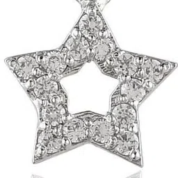 Femme Jam 925 Sterling Silver Zirconia Crystal Star Shape Pendant for Women & Girls Swarovski Crystal White Gold Pendant-picture-14