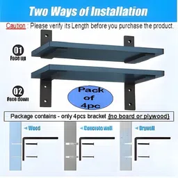 nexgrills 057 L Shape Wall Shelf Bracket 8inch x 4inch, Pack of 4pc Shelf Bracket image 4