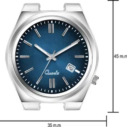 luxurit Men's Silver Stainless Steel Gradient Dial Watch Analog Watch - For Men LXMT850BLUE image 3