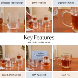 nestasia Pack of 6 Glass Classic Irish Coffee Glass Set image 2