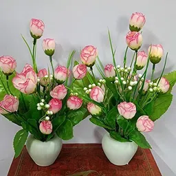 shanol Pink Rose Artificial Flower image 2
