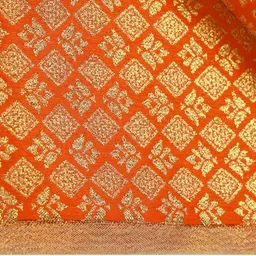 priyakant safawala P_S ORANGE BROCADE 2 METER 1136 Curtain Fabric image 4