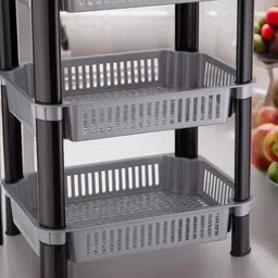 zubix Utensil Kitchen Rack 3 Layer Plastic Kitchen Stand for storage home, office Plastic-picture-13