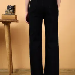 kotty Women Straight Fit High Rise Black Jeans image 2