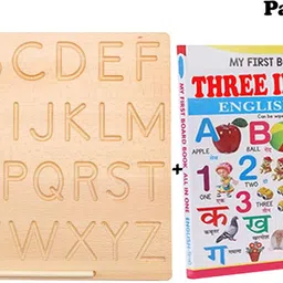 shalafi Learning & Educational Wooden Alphabet Toys Hand Writing Tracing Board+3in1 Book-picture-27
