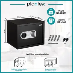 plantex Safe Locker for Home/Digital Safe with Electronic Keypad for Home/Office(38 Ltr) Safe Locker image 2