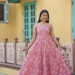 liaparo Printed Viscose Rayon Stitched Flared/A-line Gown-picture-16