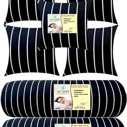 actos 5 Cushion And 2 Microfibre Stripes Bolster Pack of 7-picture-20