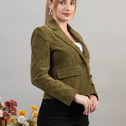 twenty me Women Solid Single Breasted Casual Blazer image 4