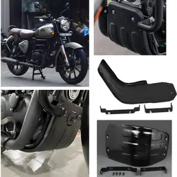 enemyt A3 BULLET BLACK METAL SUM GUARD ENGINE GUARD FOR CLASSIC 350 Bike Engine Guard image 3