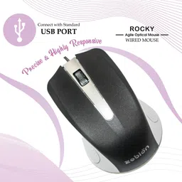 zebion K500 Wired Keyboard + Rocky wired Mouse + Pronto101 Usb hub Combo Set image 5