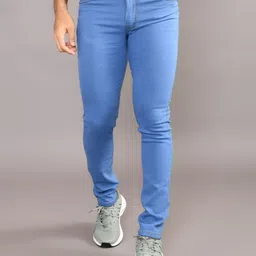 lzard Men Regular Mid Rise Blue Jeans image 4