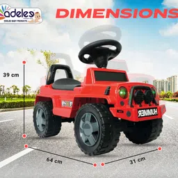 odelee Manual Push Stylish Hummer Ride On Car With Music & Lights For Unisex Kids Car Non Battery Operated Ride On image 4