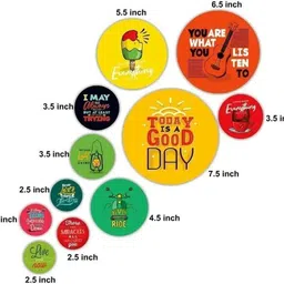 sndart Set Of 11 Modern Art Motivational Quotes Round Self Adhesive Wall Paintings Pack of 11 image 2