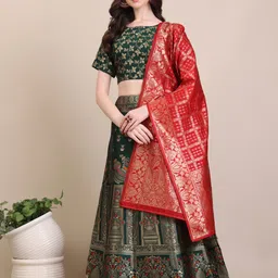 harshiv textile Self Design Semi Stitched Lehenga Choli image 5