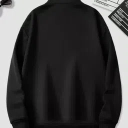 christy world Men Solid High Neck Black Sweater image 2