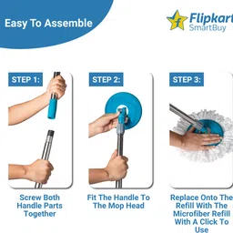 flipkart smartbuy Spin Mop Accessory Kit - Rod + Microfibre Refill Mop Head and Rod image 3