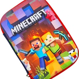 Kids Minecraft Zipper Pencil Case | Stylish 3D Cartoon School Pouch with Compartments Art EVA Pencil Box-image-77