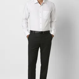 peter england Men Slim Fit Black Polyester Trousers image 2
