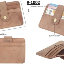 komto Men Brown Genuine Leather RFID Card Holder - Mini image 5